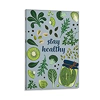 ZJLAMZ Stay Healthy Superfoods Poster – Immune System Boosters – Natural Antibiotics Probiotics Antioxidants – Green Power Food – Immunological Aid Frame 16x24inch(40x60cm)