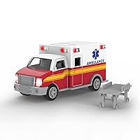 Driven by Battat – Micro Ambulance – Toy Truck with Lights and Sound – Rescue Trucks and Toys for Kids Aged 3 and Up, WH1126Z