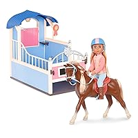 Glitter Girls – Milla & Milkyway, GG Horse Stable – 14-inch Doll & Playset – Equestrian Bundle – Blonde Hair & Blue Eyes, Blonde Mane – Doll, Horse, Stable Set – 3 Years +
