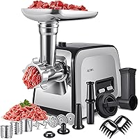 Meat Grinder, Sausage Stuffer, [2800W Max] Electric Meat Mincer with Stainless Steel Blades & 3 Grinding Plates,Sausage Maker & Kubbe Kit for Home Kitchen & Commercial Using (MG090-M)