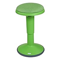 ECR4Kids Sitwell Wobble Stool with Cushion, Adjustable Height, Active Seating, Grassy Green