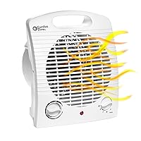 Comfort Zone Indoor Space Heater, Portable, Fan Forced, Electric, Adjustable Thermostat, Overheat Sensor, Safety Tip-Over Switch, & Stay Cool Housing, Ideal for Home, Bedroom, & Office, 1,500W, CZ35E