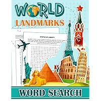 World Landmarks Word Search: Word Find Puzzles about famous World Landmarks Large Print. Big Puzzle Book for Grownups. Gifts for Birthday, Special Occasion