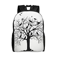 tree design with birds Print Backpack 16 Inch Lightweight Waterproof Travel Bags Casual Daypack For Women Men