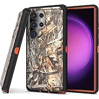 CoverON Rugged Designed for Samsung Galaxy S24 Ultra Case, Heavy Duty Constuction Military Grade A Etched Grip Hybrid Rigid Armor Skin Cover Fit Galaxy S24 Ultra 5G Phone Case - Camo