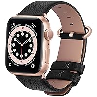 Fullmosa Leather Bands Compatible with Apple Watch 45mm 44mm 42mm 49mm 41mm 40mm 38mm Women Band Strap for iWatch Ultra 2/Ultra/9/8/7/6/5/4/3/2/1/SE2/SE, 49mm 45mm 44mm 42mm Black