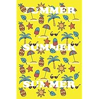 Summer Composition Notebook: 6x9 College Ruled Paper Lined Journal, Pineapple, Glasses, Palm And Sun - A Useful Gift For Someone Who Loves Summer Vibes