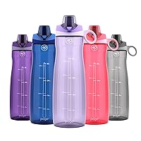 Pogo 40oz Plastic Water Bottle with Chug Lid and Carry Handle, Reusable, BPA Free, Dishwasher Safe, Perfect for Travel, School, Outdoors, and Gym, Lilac