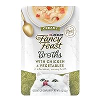 Lickable Wet Cat Food Broth Topper, Creamy With Chicken and Vegetables - (Pack of 16) 1.4 oz. Pouches