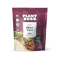 PLANT BOSS Mild Plant Taco Crumbles | Organic Meatless Crumbles | 15g Protein Per Serving | Soy-Free | 3.35 oz bag | Pack of 6