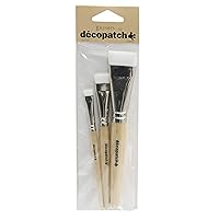 Décopatch - Ref PACK3PCO - Pack of 3 Nylon Brushes - Suitable for Use on All Surfaces, Less Brush Streaks, Easy to Clean, 3 Different Widths & Size of Brush