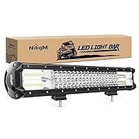 Nilight - 18004C-A LED Light Bar 20Inch 288w Triple Row Flood Spot Combo 28800LM Led Bar Driving Lights Boat Lights Led Off Road Lights for Trucks, 2 Years Warranty