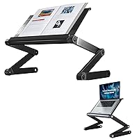 Adjustable Book Holder and Laptop Stand - Portable Aluminum Book Stand for Textbooks, Cookbooks, Recipe Books, and Tablets