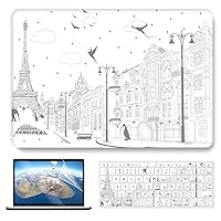 IVY Case for MacBook Retina 12 A1534 Case with Keyboard Cover & Screen Protection Film - Eiffel Tower