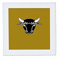 3dRose Bull Portrait Moody Face Vector Art Tattoo Style - Quilt Squares (qs_356959_2)