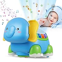 MOONTOY Musical Crawling Baby Toys 6 to 12 Months Boy Girl Gift, Light Up Elephant Infant Toys for Toddlers 1-3, Tummy Time Toys with Music Light Early Developmental Toys for Baby 7 8 9 12-18 Month