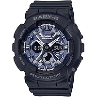 CASIO Baby-G Baby G Wristwatch, Women's, Analog, Digital, Analog, Digital, Waterproof, Sports, Black BA-130-1A2, blue metallic