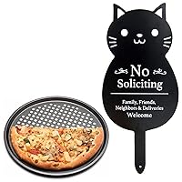 12 inch Pizza Pan with Funny Metal No Soliciting Sign for House Bundle