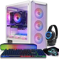 STGAubron Gaming Desktop PC,AMD Ryzen 7 5700X up to 4.6G,GeForce RTX 3060 12G GDDR6,32G DDR4,1T SSD,WiFi,BT 5.0,RGB Fan x 7,RGB Keyboard&Mouse&Mouse Pad,RGB BT Sound Bar,RGB BT Gaming Mic,W11H64