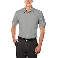Van Heusen Mens Tall Fit Short Sleeve Dress Shirts Poplin Solid (Big And Tall)