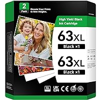 High Yield for HP 63XL Black Ink Cartridge for HP Ink 63 Work for OfficeJet 3830 4650 5255 Envy 4520 4510 DeskJet 1112 3630 Printer | Packaging May Differ