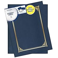 Classic Linen Certificate/Document Covers, 12.5” x 9.75”, Navy Blue (6 Pack)