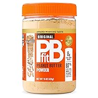PBfit All-Natural Peanut Butter Powder, Peanut Butter Powder from Real Roasted Pressed Peanuts, 8g of Protein 8% DV (15 oz.)