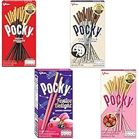 Pocky CHRISTMAS PACK Selection Box (4 Packs) - Cookies & Cream, Strawberry, Chocolate, Limited Edition Festive Delight