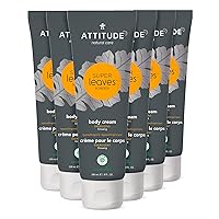 ATTITUDE Body Cream, EWG Verified, Dermatologically Tested, Plant and Mineral-Based, Vegan Beauty Products, Toning, Ginseng and Grapeseed Oil, 8 Fl Oz (Pack of 6)