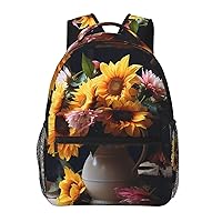 Laptop Backpack Lightweight Daypack for Men Women Summer Flower Arrangment Backpack Laptop Bag for Travel Hiking
