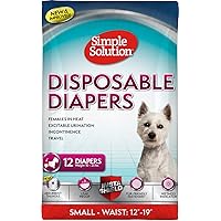 Disposable Dog Diapers for Female Dogs | Super Absorbent Leak-Proof Fit | Females In Heat, Excitable Urination, Incontinence, or Puppy Training | Small | 12 Count
