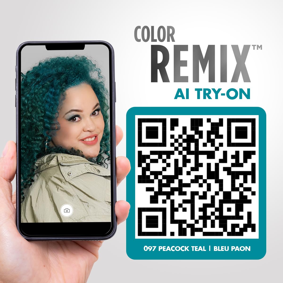 Got2b Color Remix, Customizable Semi-Permanent Hair Color, 097 Peacock Teal