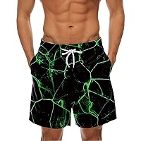 Mens Quick Dry Shorts Fashion Printed Strapped Hawaiian Beach Fit Sport Casual Shorts Pants