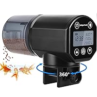 Automatic Fish Feeder Food Dispenser :Moisture-Proof Electric Auto Fish Feeder for Aquarium Fish Food Timer Dispenser for Vacation Holiday,200ML, Black