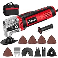 Oscillating Tool, 3.5-Amp Oscillating Multi Tool with 4.5° Oscillation Angle, 6 Variable Speeds and 13pcs Saw Accessories, Auxiliary Handle and Carrying Bag