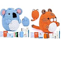 LOKUNN Crochet Kit for Beginners Adults, Little Koala+Little Tiger