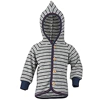 Natur, Hoodie Jacket Made of 100% Organic Merino Wool (kbT), Unisex, Warm Jacket for Baby Boys and Girls, Newborn