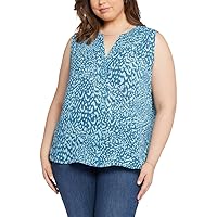 NYDJ womens Sleeveless Pintuck Blouse