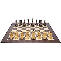 Zagreb Chess Set with Wooden Board 21.75 in., 3.74 in. King