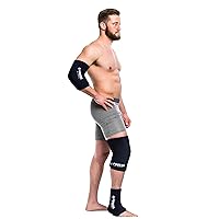 FreezeSleeve Ice & Heat Therapy Sleeve- Reusable, Flexible Gel Hot/Cold Pack, 360 Coverage for Knee, Elbow, Ankle, Wrist- Black, X-Large