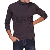 Pure Silk Knit Mens Turtleneck Sweater Comfy Top