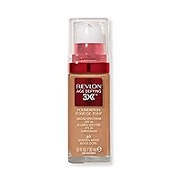 Revlon Age Defying 3X Makeup Foundation, Firming, Lifting and Anti-Aging Medium, Buildable Coverage with Natural Finish SPF 20, 060 Golden Beige, 1 fl oz