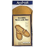 Realeather Crafts Leather Kit, 8/9-Size, Scout Moccasin, Brown