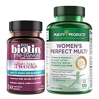 Purity Products Bundle - MyBiotin ProClinical + Women's Perfect Multi MyBiotin ProClinical (Biotin, MB40X Matrix, Astaxanthin) - Women's Multivitamin (Supports Urinary Tract Health + Lots More)