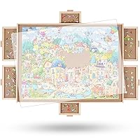 ALL4JIG 2000 Pieces Rotating Puzzle Board with 6 Drawers and Cover,29.6