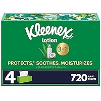Kleenex Lotion Facial Tissues with Coconut Oil, 4 Flat Boxes, 180 Tissues Per Box, 3-Ply
