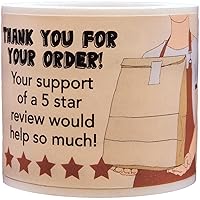 5 Star Review Delivery Labels, 100 Total Labels, Tamper-Evident Food Seal Stickers, Labels for Food Containers 1.5 x 2.5 Inches, Tamper Evident Tape - Ideal for Secure Food Delivery