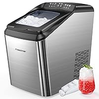 Freezimer Dreamice X1 | 33lbs Self-Cleaning Ice Makers Countertop, Portable Ice Machine with 2 Size Bullet Ice Cubes 9 Cubes Ready in 7 Mins | Silver