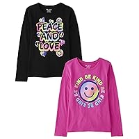 The Children's Place Girls' Kindness, Love, Equality Long Sleeve Graphic T-Shirts, Multipacks