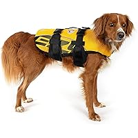 EzyDog Premium Doggy Flotation Device (DFD) - Adjustable Dog Life Jacket Preserver with Reflective Trim - Durable Grab Handle for Safety and Protection - 50% More Flotation Material (X-Small, Yellow)